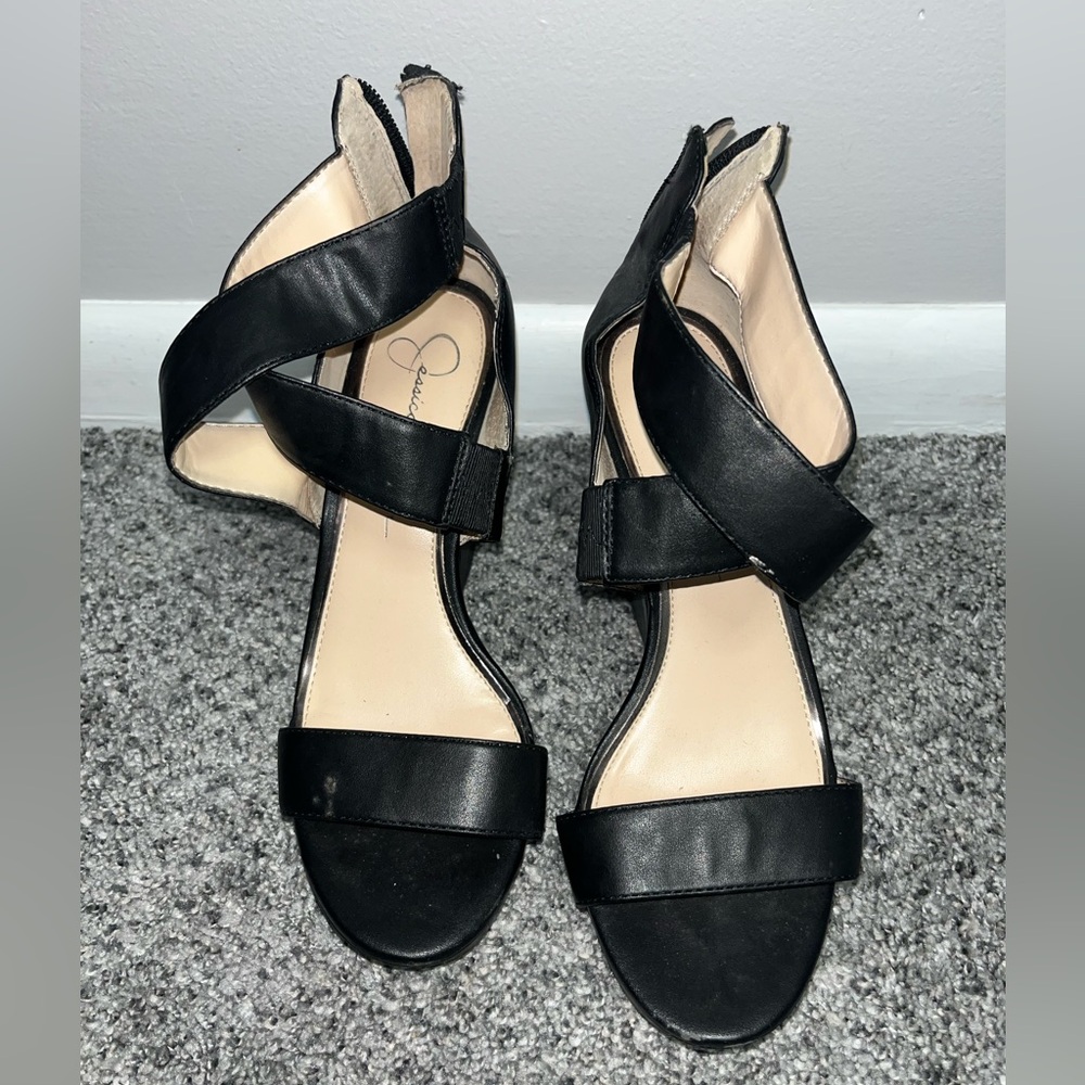 Jessica Simpson Elegant Black Strappy Heels